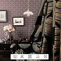 Vista 8 de Deconovo Cortinas opacas con aislamiento térmico, reducción de ruido, para dormitorio, sala de estar, 2 paneles, negro/círculo, 52 pulgadas de ancho