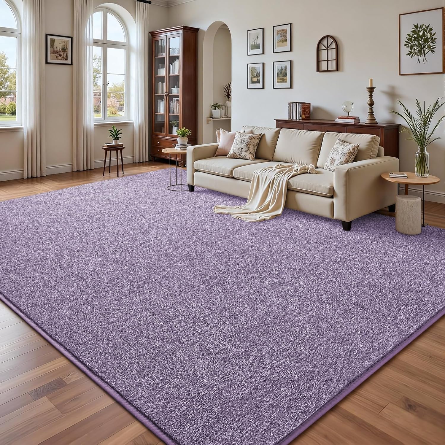 (Similar to) DweIke Rugs for Bedroom Living Room, 4x6 ft Purple Area Rug, Washable Memory Foam Indoor Carpet, Modern Non-Slip Ultra Soft Carpets for Kids Boys Girls Adults Nursery Dorm Home Decor Purple 4x6 Feet