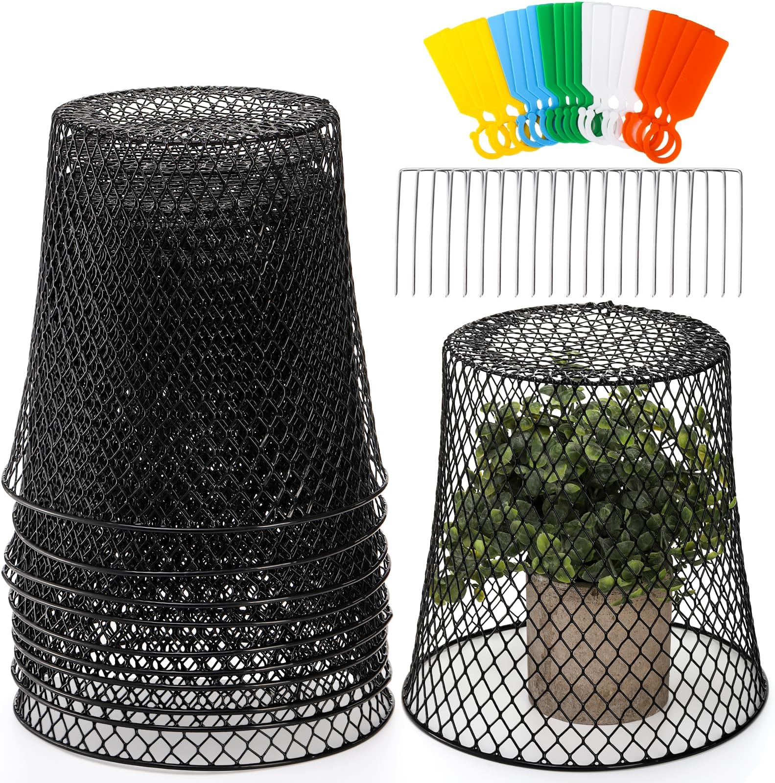 SOUJOY 10 Pieces Chicken Wire Plant Covers, Garden Cloche