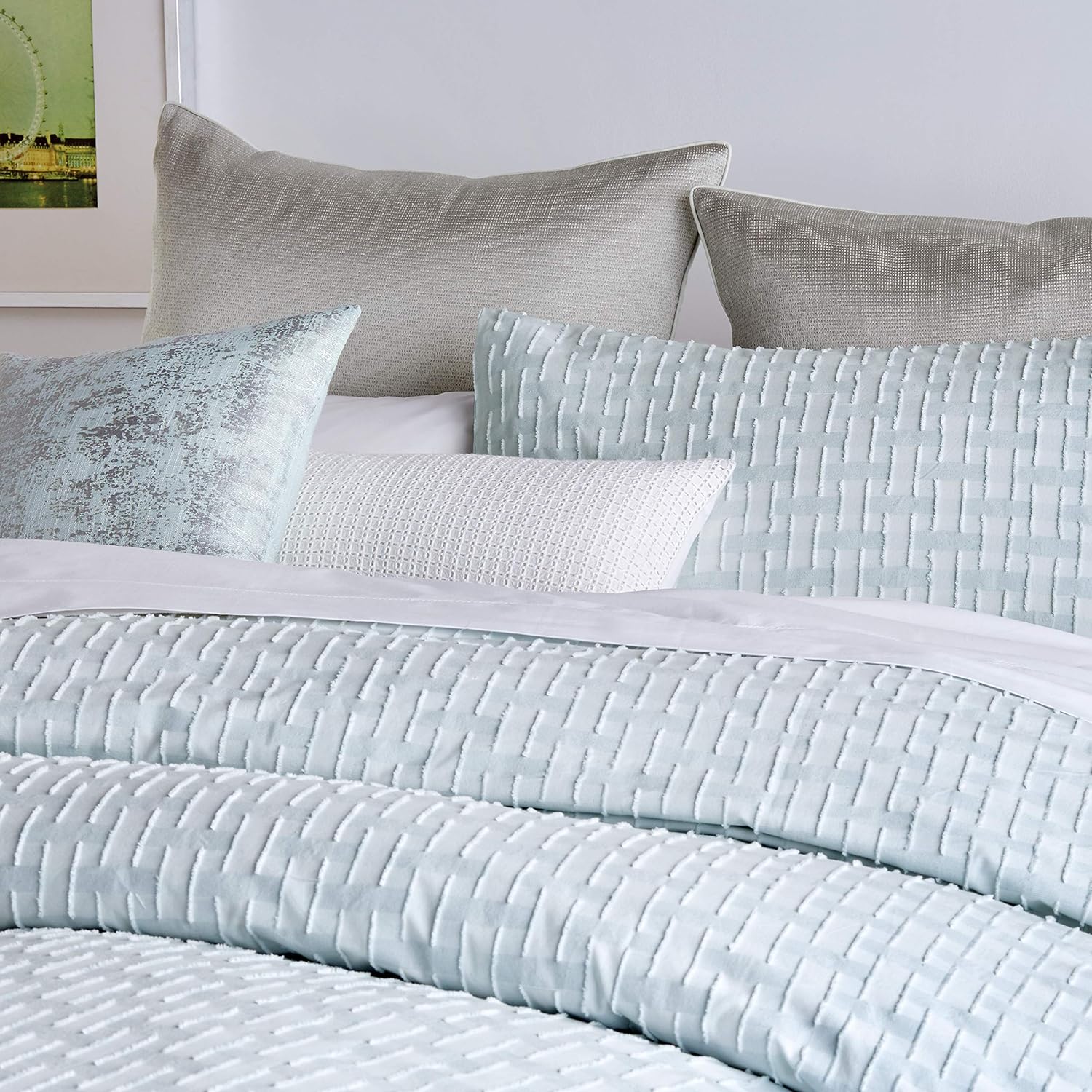 DKNY Bedding Refresh Cotton Duvet Sham, King, Mist