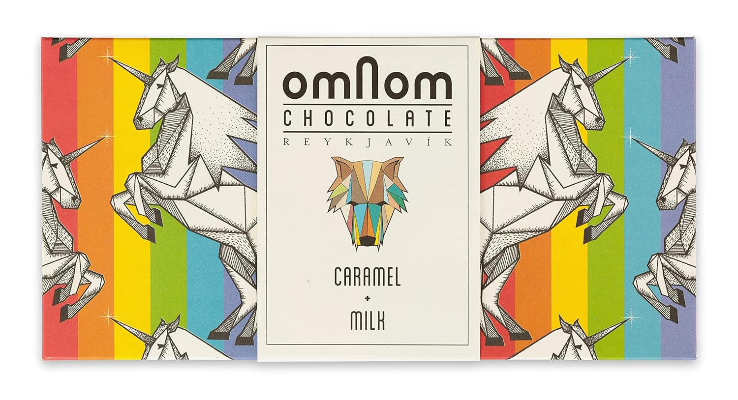 OmNom BIG! Caramel + Milk "Pride Bar" | Icelandic Bean To Bar Chocolate by OMNOM CHOCOLATE REYKJAVIK | 3 x 250g Bar
