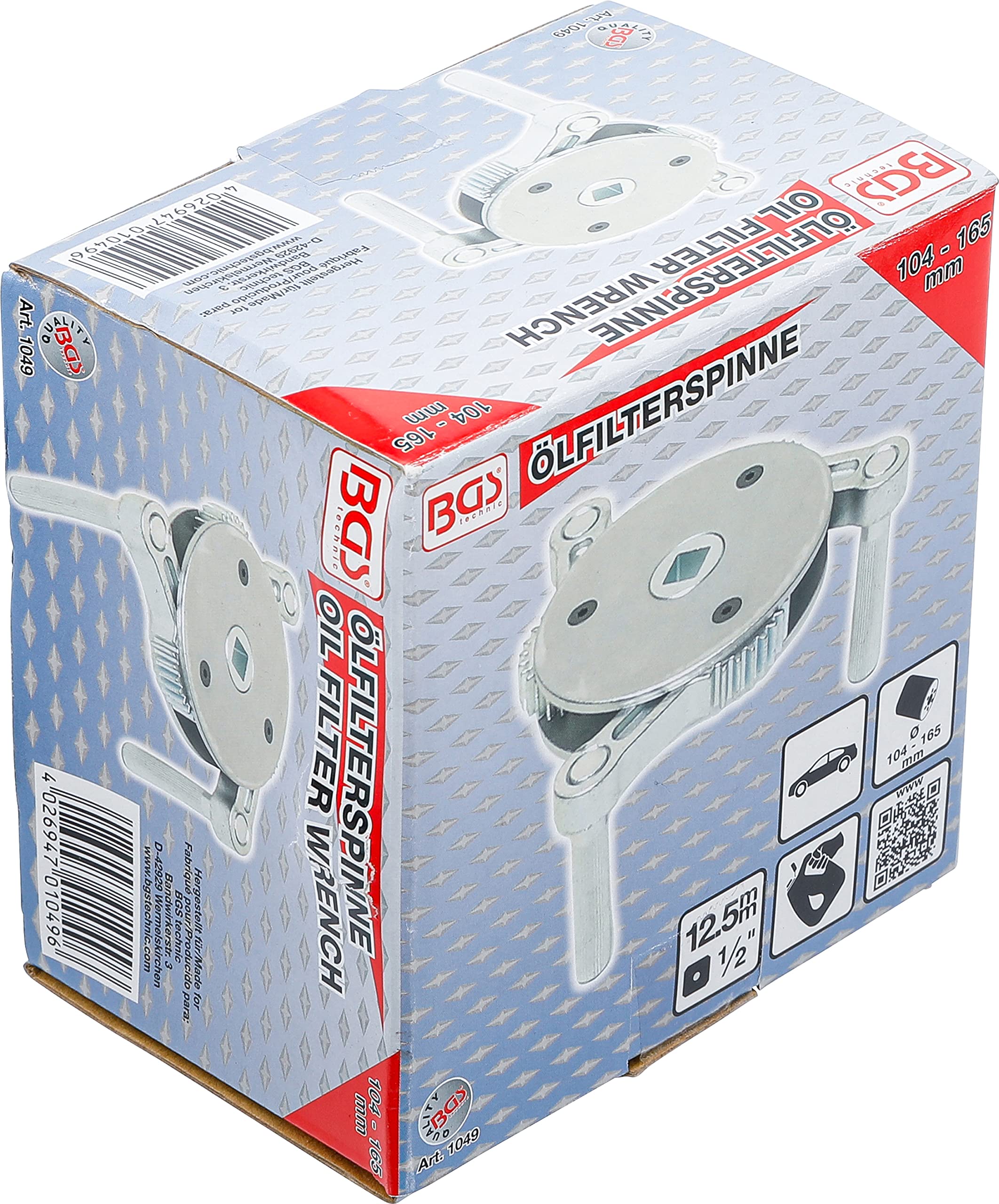 BGS 1049 | Llave de filtros de aceite de 3 patas | para filtros de aceite Ø 115 - 160 mm