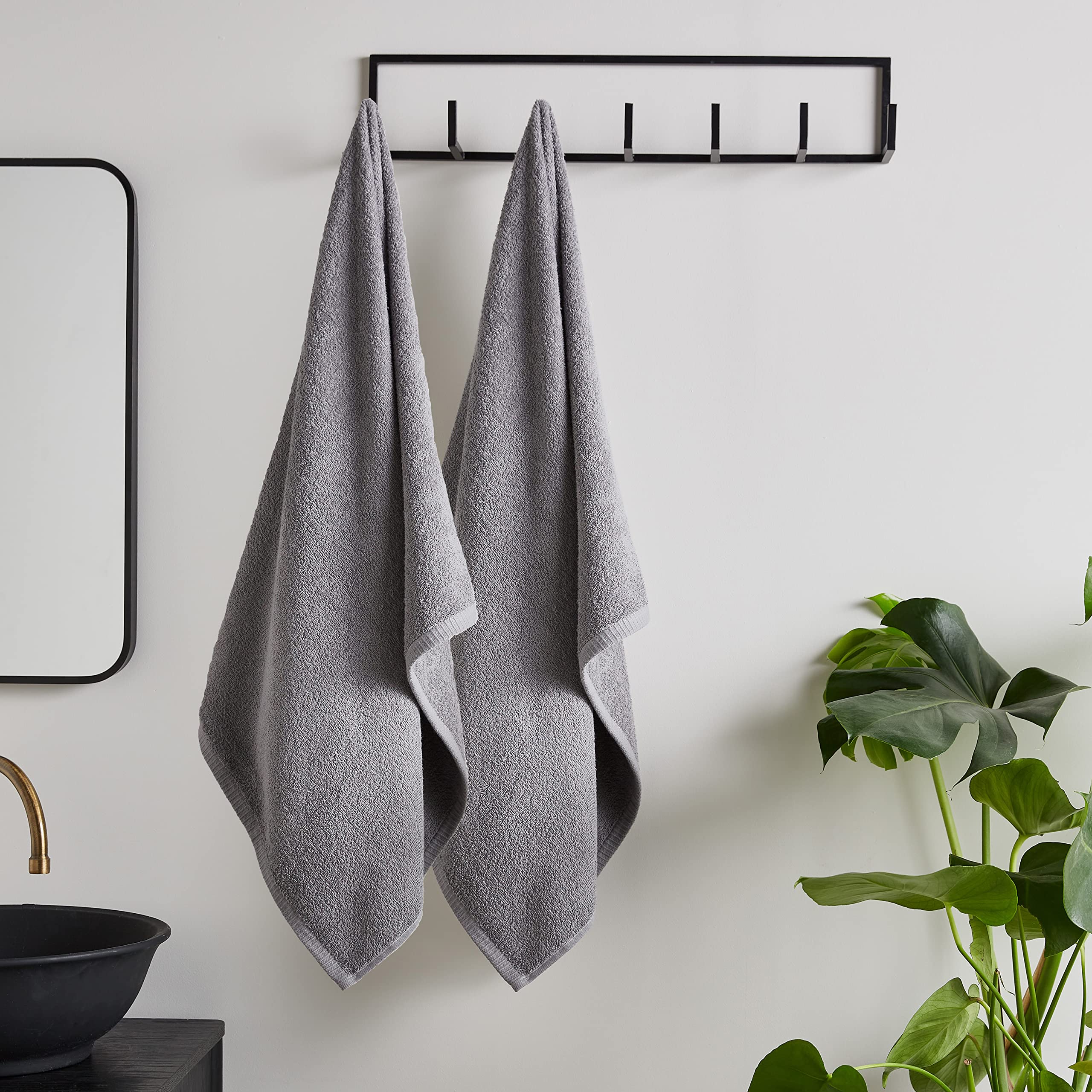 Catherine Lansfield Quick Dry Cotton Bath Sheet Pair Grey