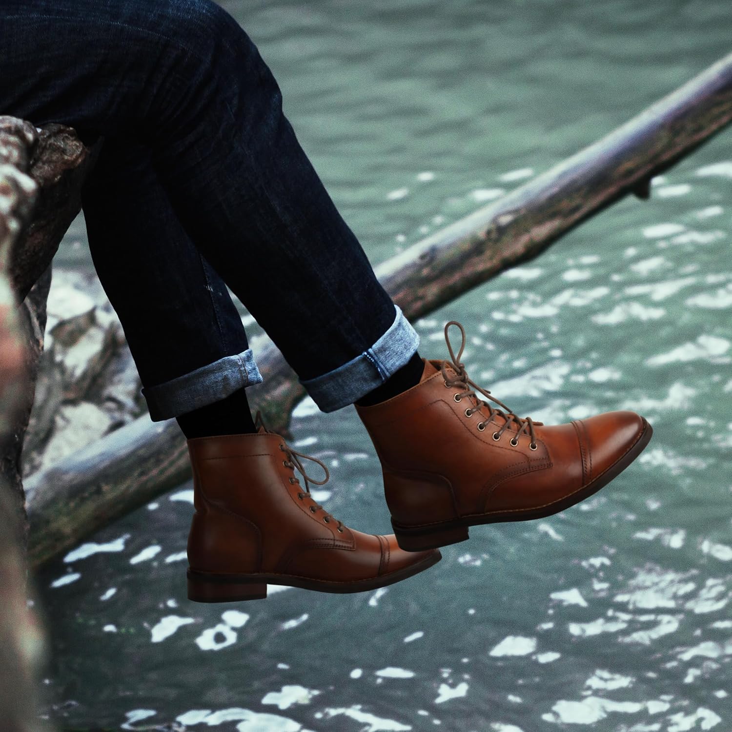 PARTY Mens Dress Boots - Casual Lace-up Chukka Leather Boots for Men - Image 2