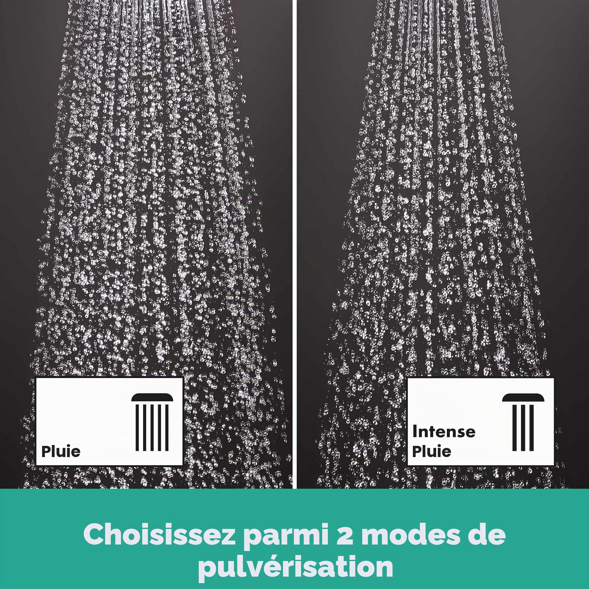 hansgrohe Vernis Blend - Colonne de douche avec mitigeur thermostatique, douche pluie 205 mm avec robinet, douchette, support, flexible de douche, barre et douche de tête ronde 1 jet, Chromé, 26089000