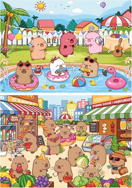 Educa - Capyfun | Set de 2 Puzzles Infantiles con 100 Piezas | Recomendados a Partir de 6 7 8 años (20484) - 2