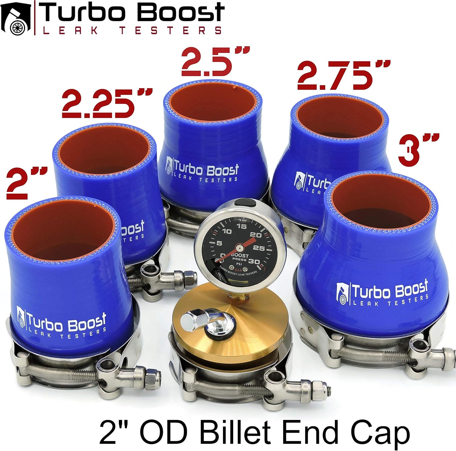 Small Aluminum Boost Leak Testers (Shop Kit Multi Size 2" 2.25" 2.5" 2.75" 3")