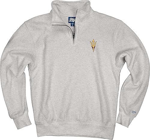 Miniatura 268 de Blue 84 Sudadera con cremallera de un cuarto para hombre de la NCAA Gris