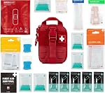 My Medic Sidekick - Camping Hiking and Backpacking First Aid Kit - 70 Items - HSA and FSA Eligible - Small Ifak Great For Travel or Motorcycle - Portable Emergency Kit – Red