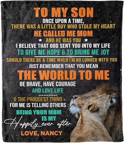 Manta personalizada para mi hijo, regalo para hijo de mamá para su cumpleaños, Navidad, Being Your Mom is My Happily Ever After, manta suave y Manta personalizada para mi hijo, regalo para hijo de mamá para su cumpleaños, Navidad, Being Your Mom is My Happily Ever After, manta suave y