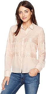 Guess Women's Long Sleeve Iman Lace Button up
