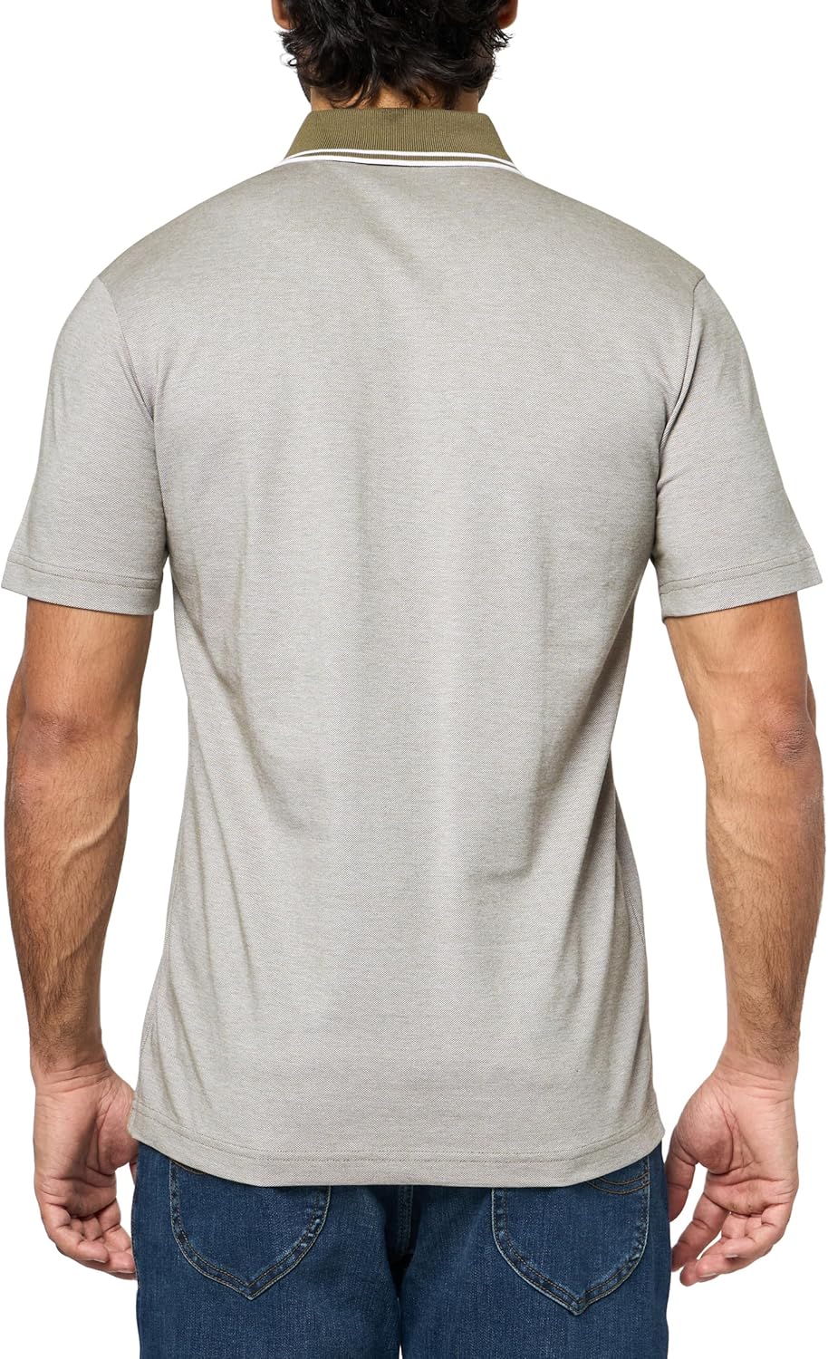 BOSS Mens Square Patch Logo Oxford Polo Shirt - Image 2