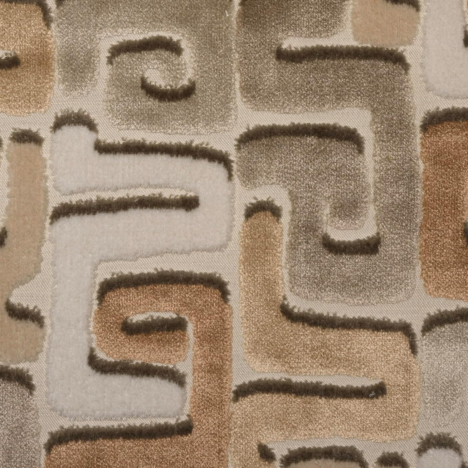 TopFabric - DEKA- Geometric Cut Velvet Upholstery Fabric by The Yard