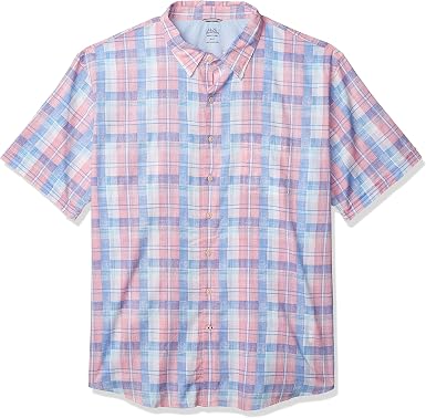 Short Sleeve Button Down Plaid Shirt 