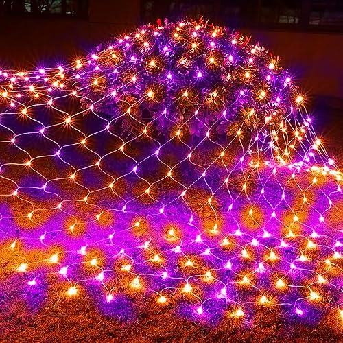 Miniatura 6 de Funpeny - Red de 360 luces LED en red, 12 pies x 5 pies, 8 modos, impermeables, conectables, decoraciones de Halloween para decoración de fiestas de