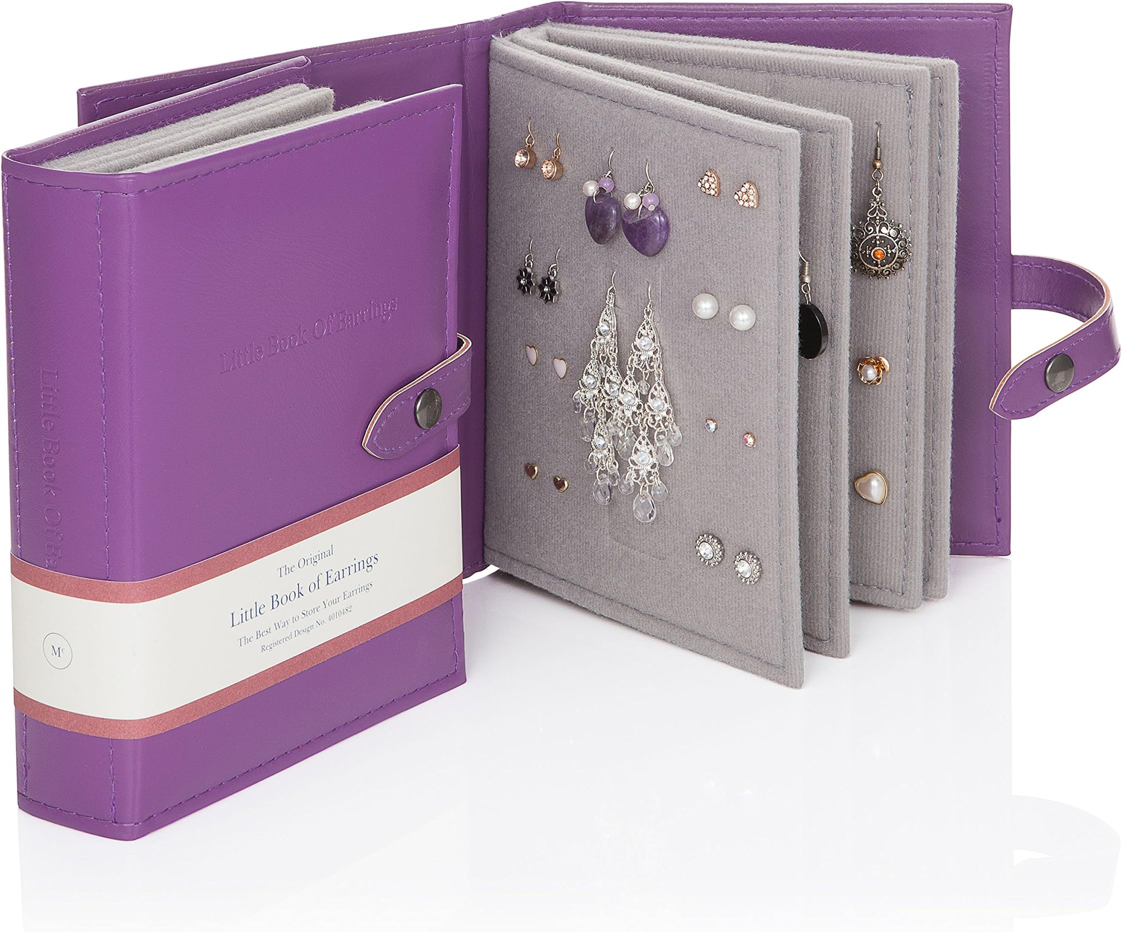 Large Size - Little Book of Earrings - A Small Book for Keeping Your Earrings Safe! (Purple)