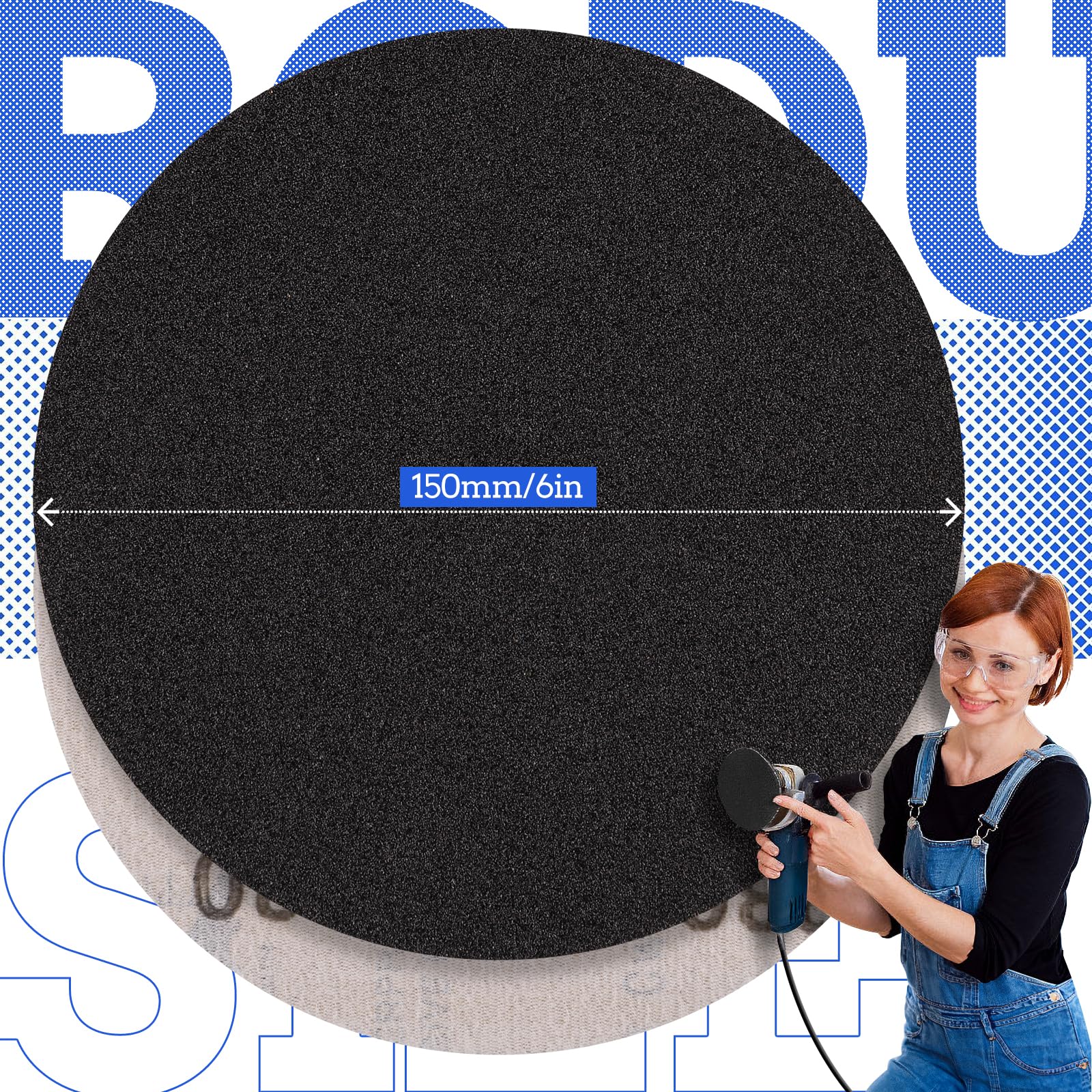 Lot de 25 disques abrasifs en carbure de silicium de 15,2 cm à grain ultra fin, pour ponceuse orbitale humide et sec, grain 1000, 1200, 2000, 3000, 5000, idéal pour le métal, le polissage de