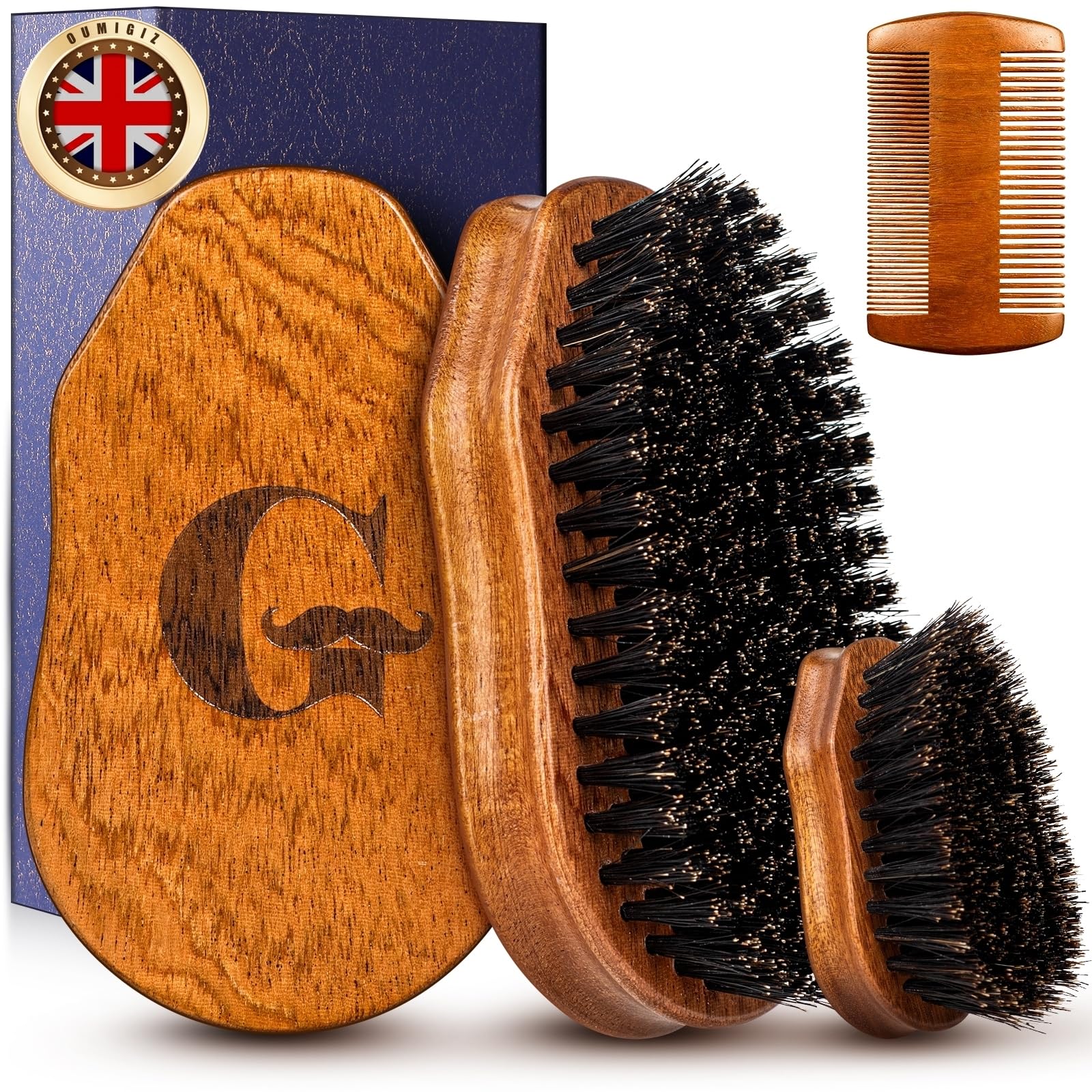 Beard Brush & Comb Set for Men British Craftsmanship Handmade