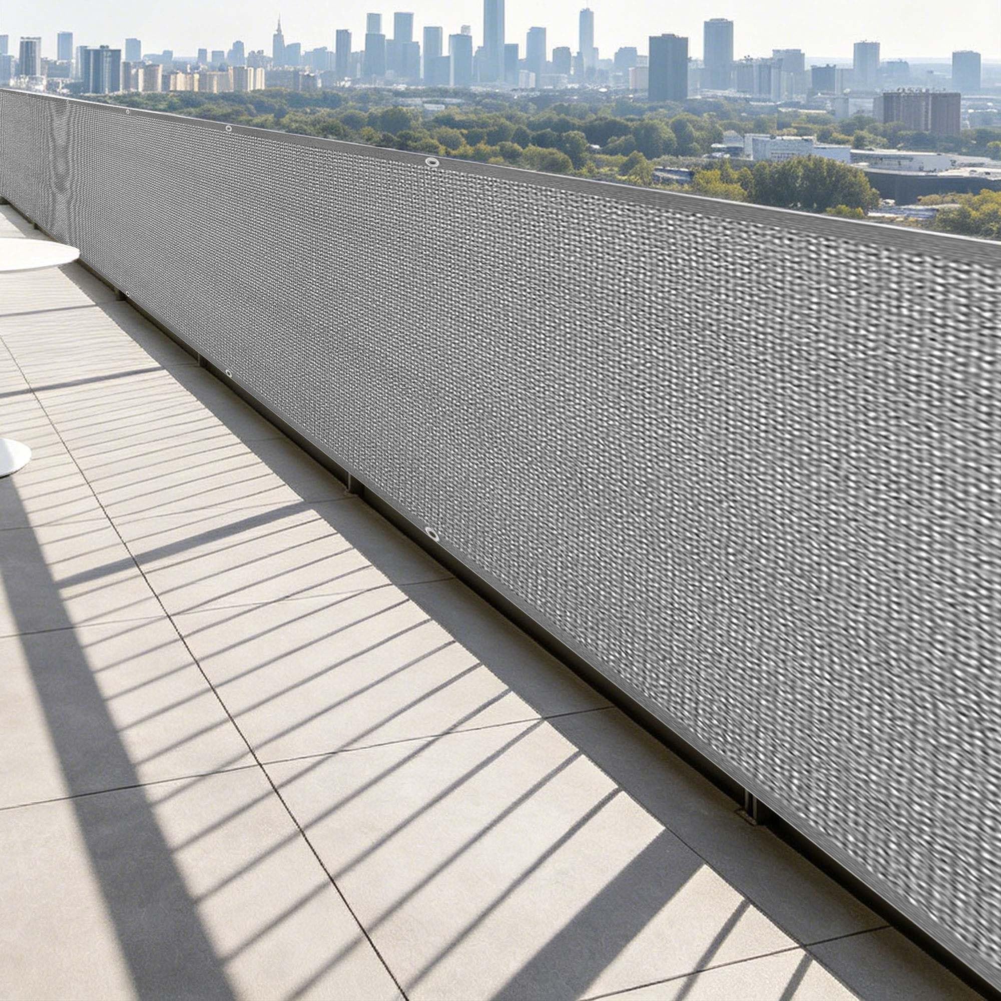 Toile d'ombrage de serres 0.8x3.8m gris clair pour balcon et jardin