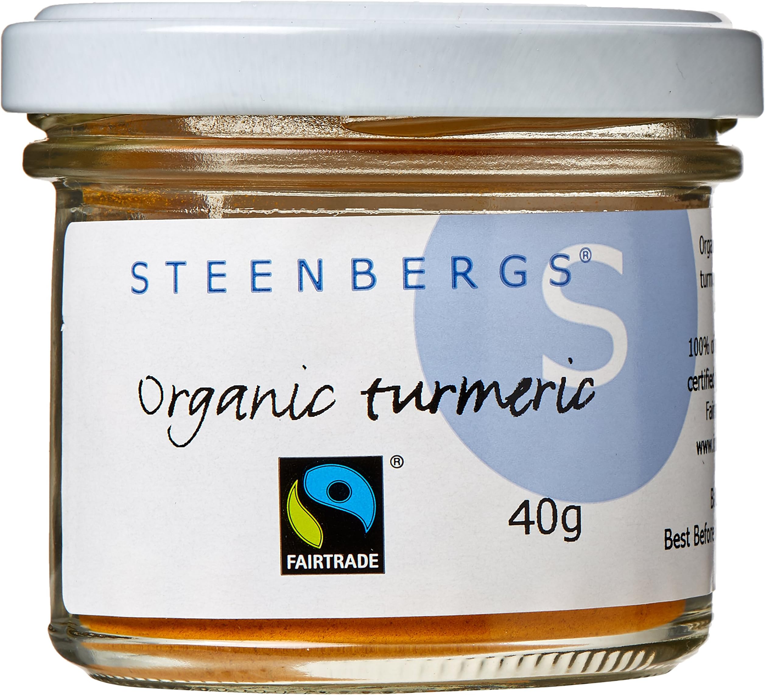Steenbergs Organic Fairtrade Turmeric Powder Standard Jar - 40g