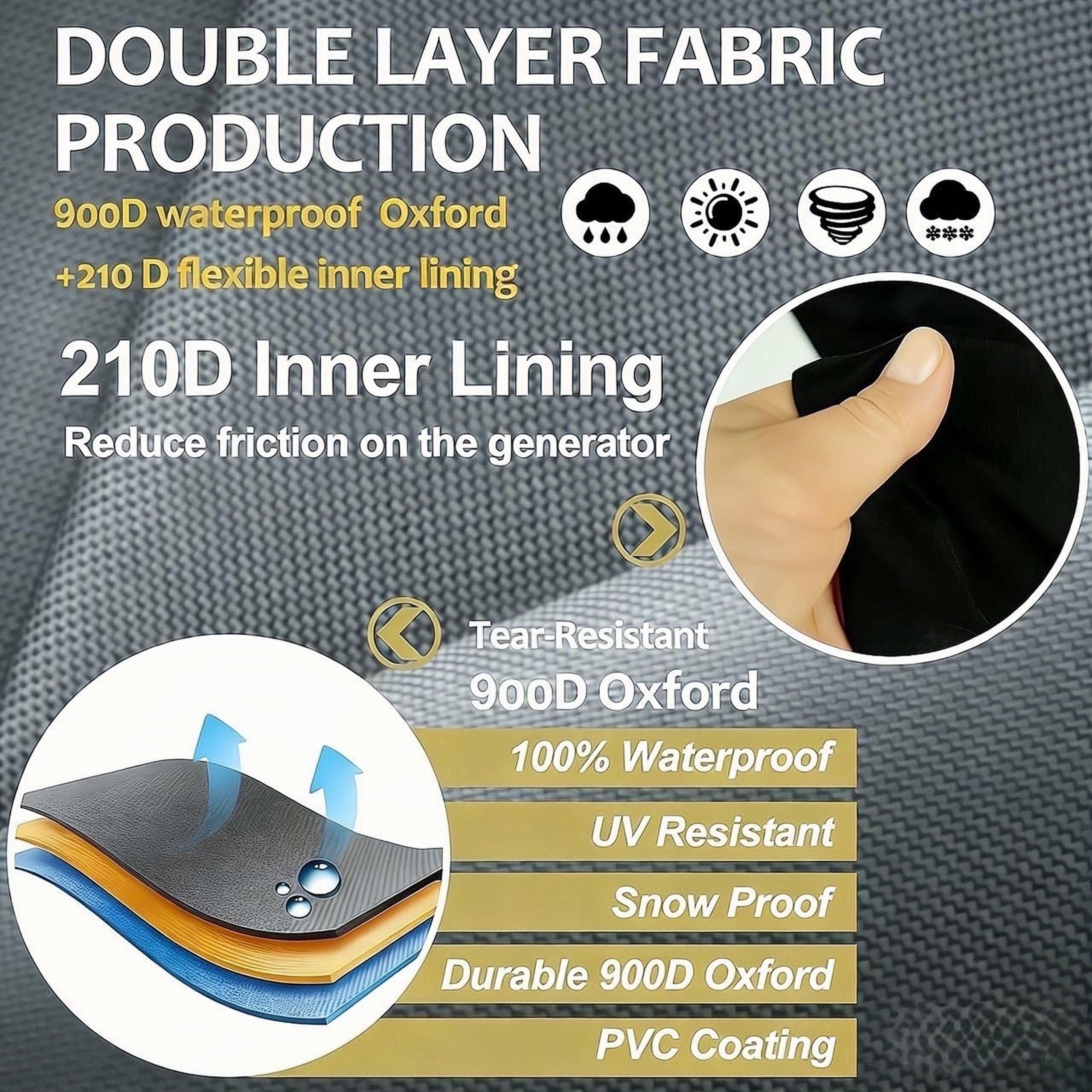 Cubiertas para generador mientras corres, 32 pulgadas de largo x 24 pulgadas de ancho x 24 pulgadas de alto, cubiertas impermeables resistentes para generador de generador de exteriores, compatibles