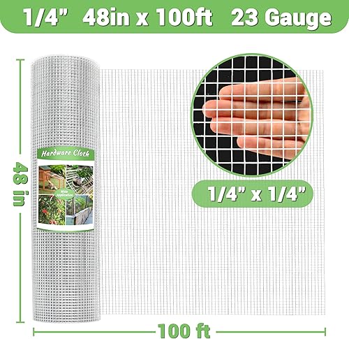 Miniatura 18 de HITTITE Paño de hardware de 1/2 pulgada 24 pulgadas x 50 pies, galvanizado en caliente después de soldar malla de alambre de pollo, cercado