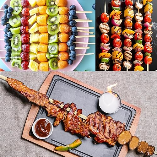 Miniatura 14 de Palitos de bambú extralargos de 36 pulgadas (150 unidades), palos de asar malvaviscos para hogueras, pinchos de madera resistentes de 0.197 pulgadas