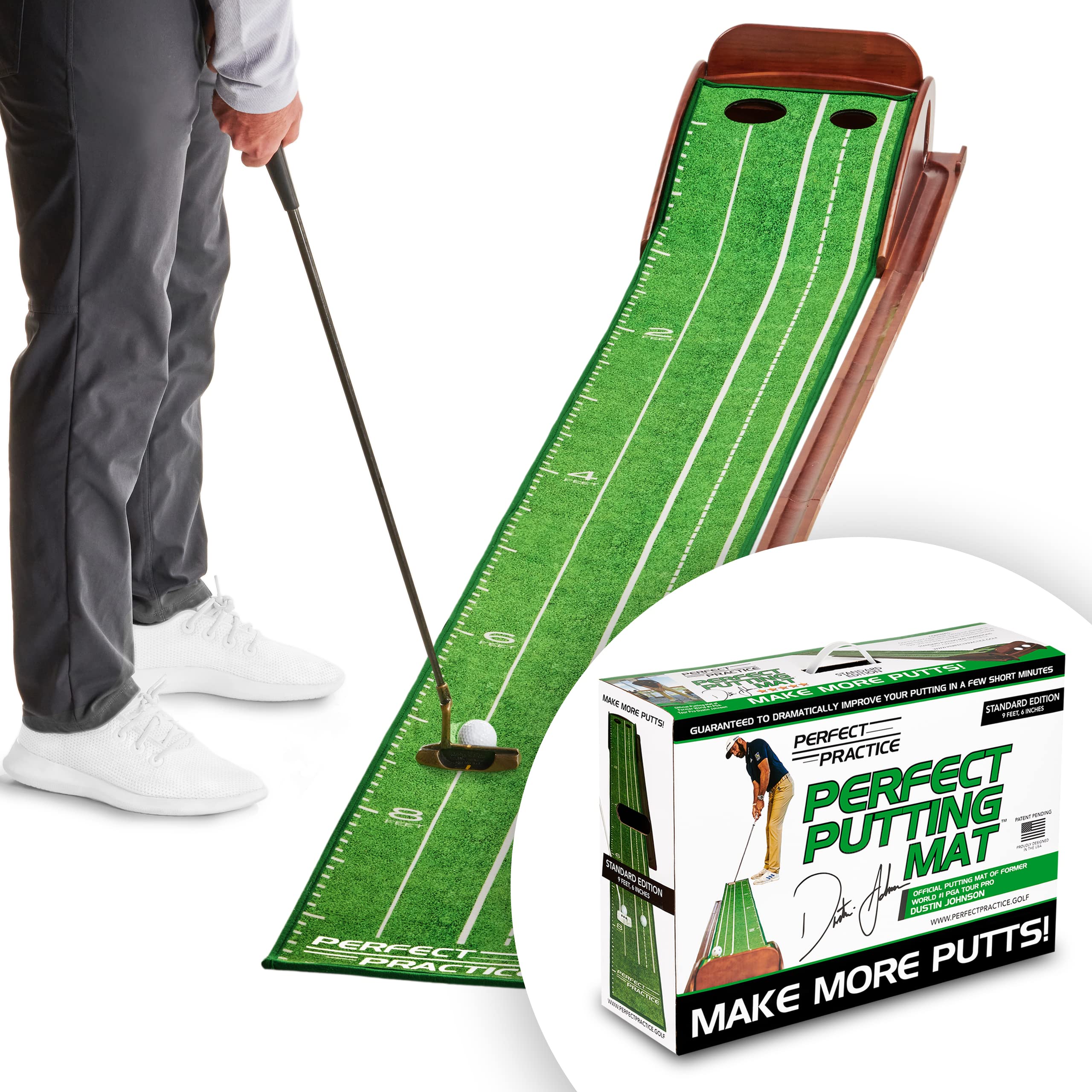 Photo 1 of *SEE NOTES PERFECT PRACTICE Putting Mat - Indoor Golf Putting Green with 1/2 Hole Training for Mini Games & Practicing at Home or in The Office - Gifts for Golfers - Golf Accessories for Men Standard