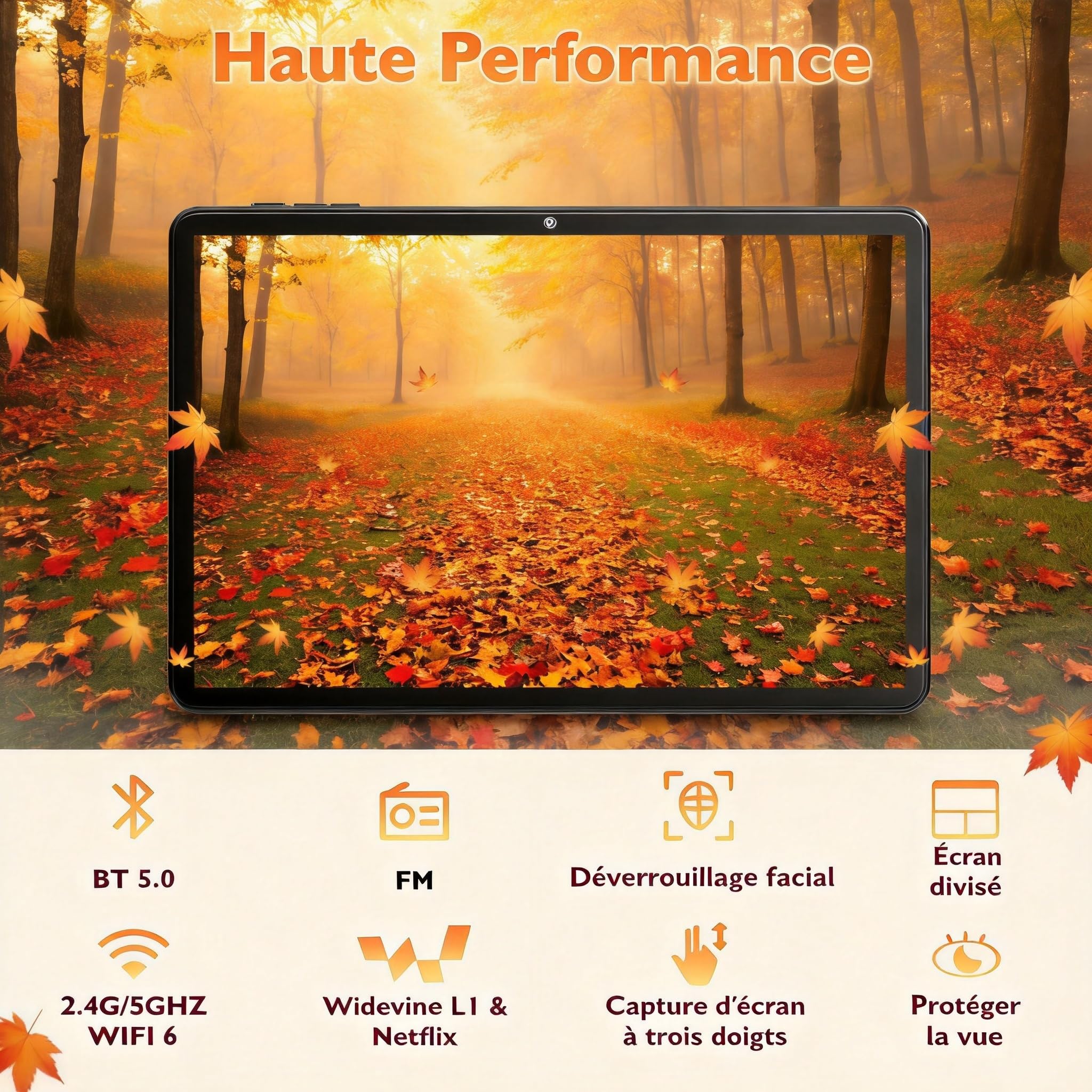 Tablet 10 Pulgadas Android 15 con Funda, 18GB RAM (6+12) 128GB, Octa-Core T30, 1TB Ampliable, WiFi 6, batería 6000mAh, Pantalla IPS HD, Widevine L1, GPS, Gris
