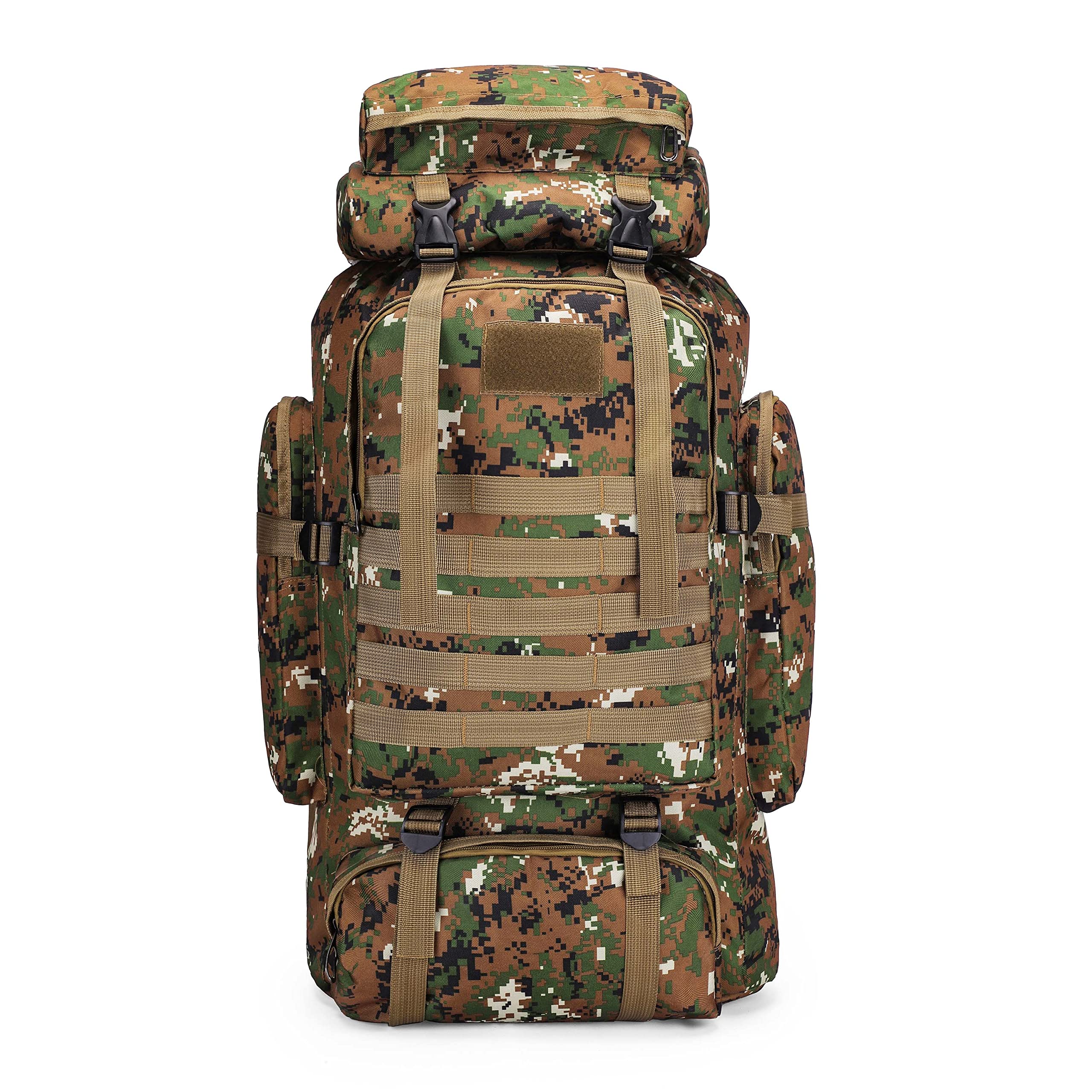 Dressfo Unisex Green Forest 80L Hiking Camping Backpack,Hunting Climbing Backpack For Outdoor,Backpack Water Resistant,Tactical Backpack For Men Women (Green Forest)