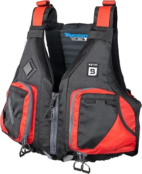 BLUESTORM Motive Kayak Life Jacket PFD | Fully Adjustable | Lined Pockets | US Coast Guard Approved | for Kayaking, Paddling, Fishing and More