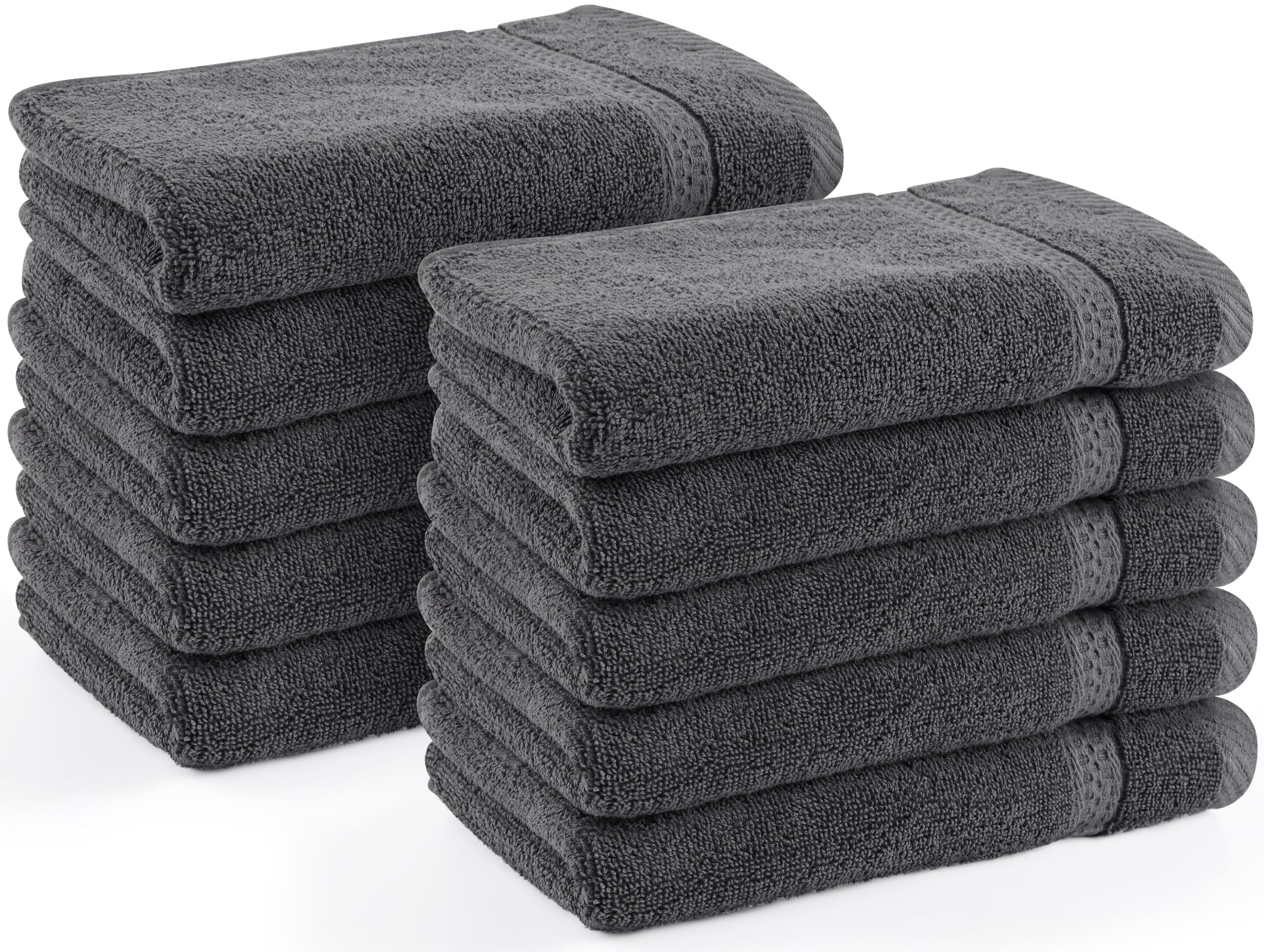 Serviettes visage très absorbantes lot de 10 en coton gris