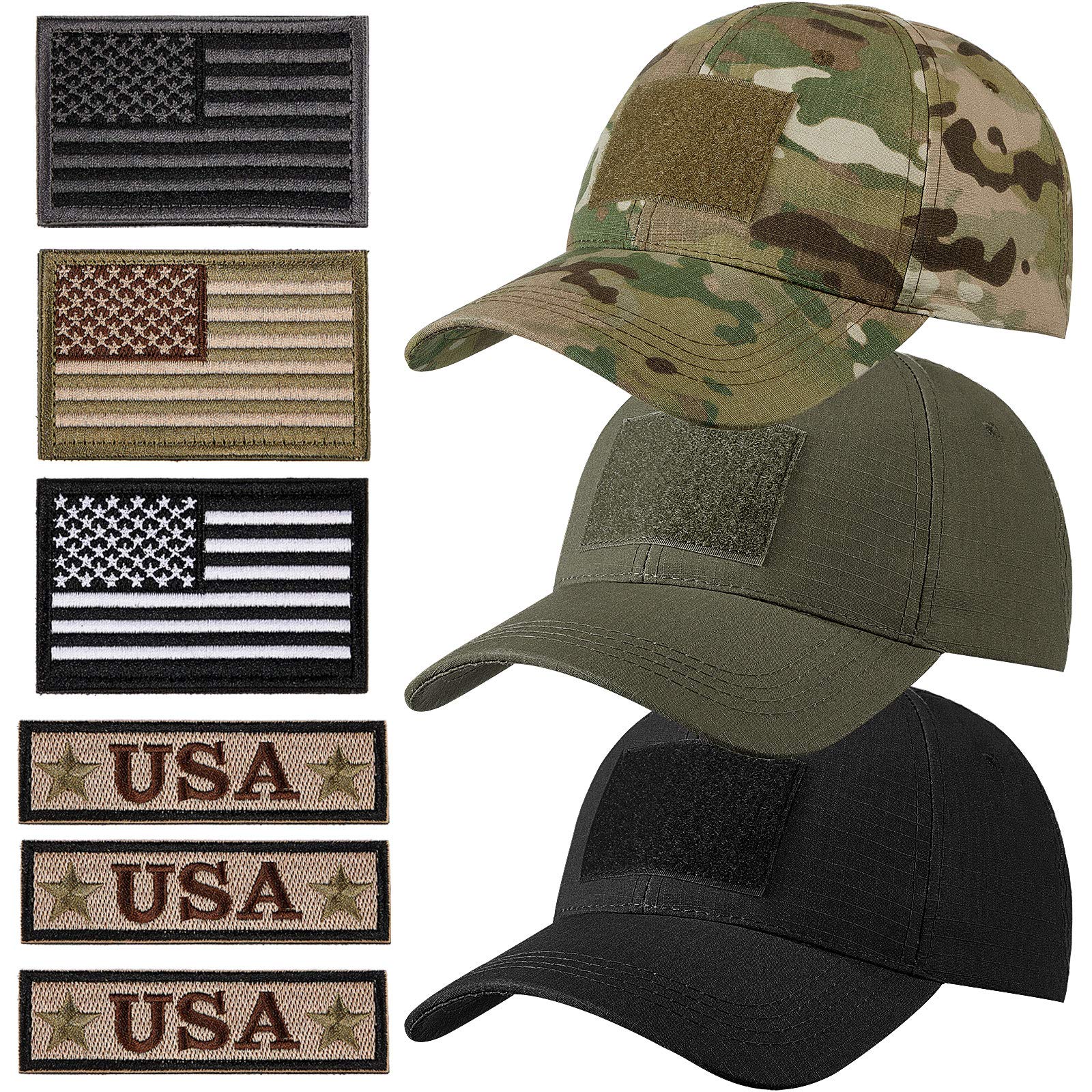 GeyogaMilitary Patch Hat Tactical Army Hats USA Flag Operator Cap for Men