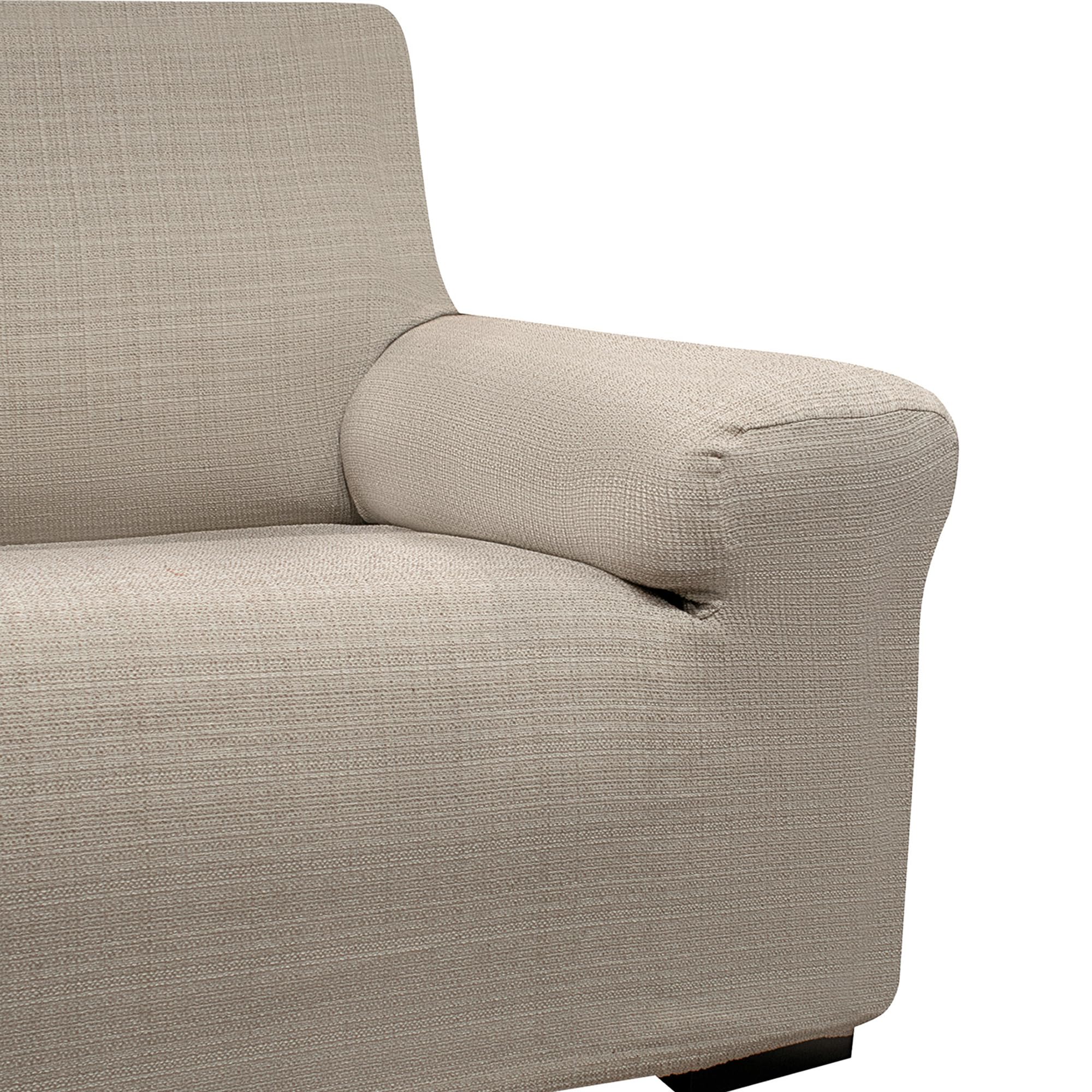 100% Made in Spain, 4 Seater Thick Sofa Cover, Elastic Quality Adjustable Sofa Cover, 4 Place Sofa Cover (Four-Seaters, Linen)