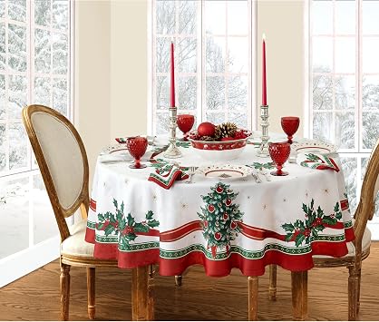 Villeroy & Boch Oyuncak Zevk Noel Kumaş Masa Örtüsü, Tatil Masa Dekoru, 177,8 cm Yuvarlak