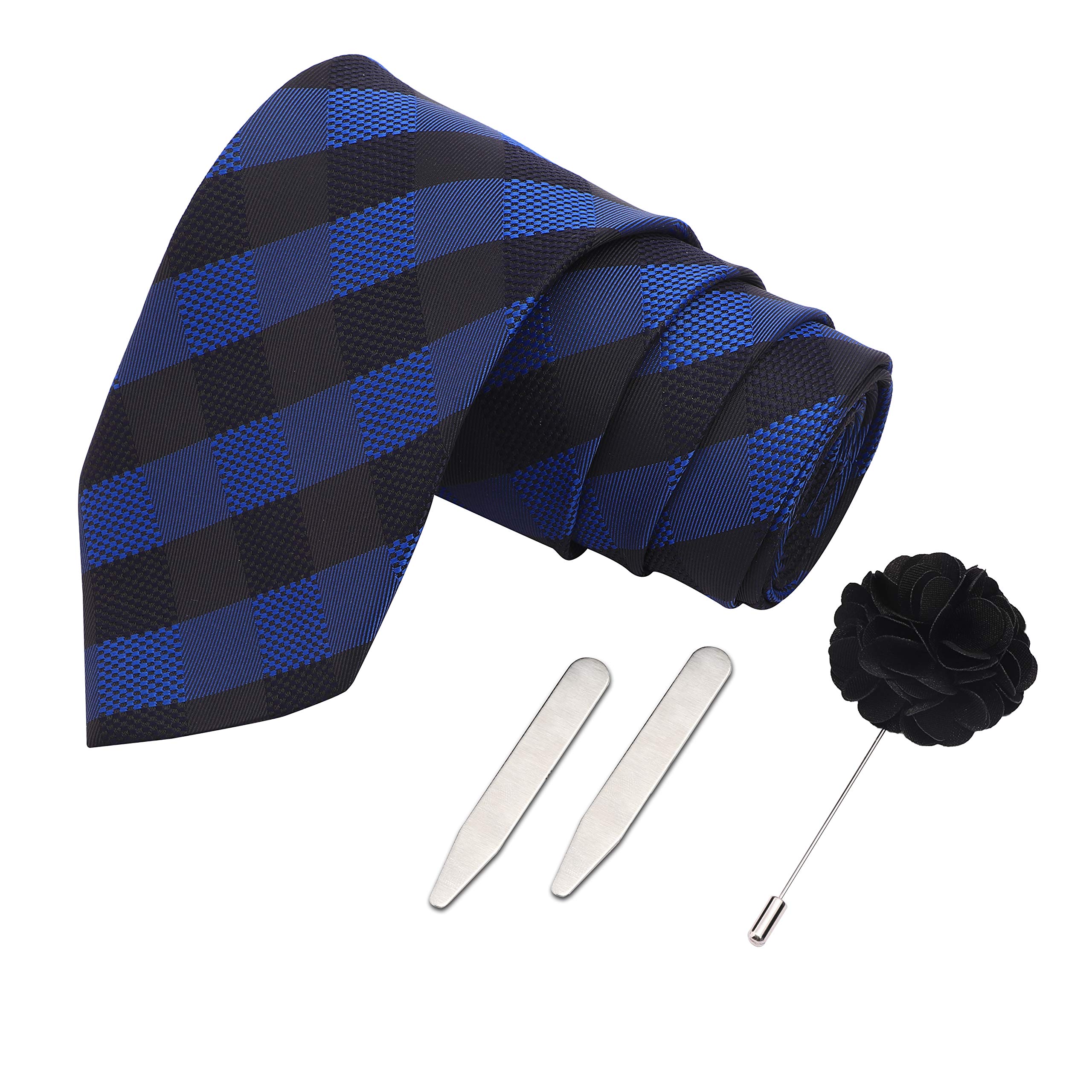 The Refreshing Sombre Gift Box Includes 1 Neck Tie, 1 Brooch & 1 Pair of Collar Stays for Men-image-33
