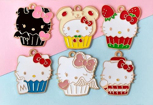 Miniatura 2 de Anjulery 36 Pieces Enamel Cat Charms for Jewelry Making - Cute Kitty Charm for Bracelets Earrings Pendants Necklaces Crafts (36Pcs K6A)