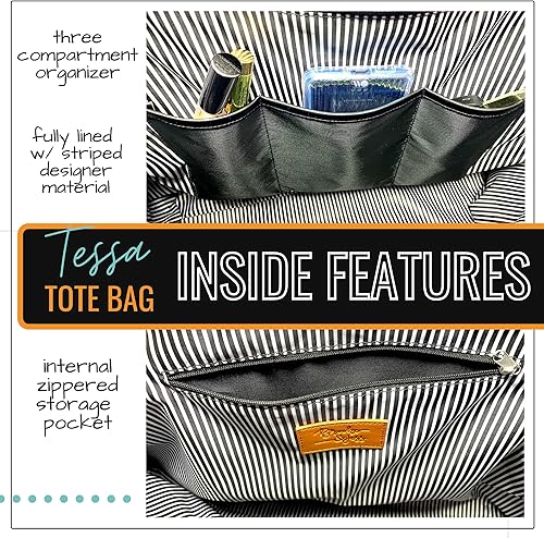 Vista 5 de Brooke & Jess Designs Bolso de mano para la abuela Bolso de lona resistente con cremallera y bolsillo interior para la abuela para uso diario