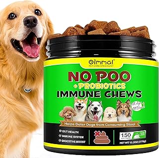 Bieyoc No Poo Treats, Coprophagia Deterrent for Dogs, Stop Eating Poop for Dogs Supplement, Prevent Dog from Eating Poop, Probiotics & Digestive Enzymes, Forbid for Dogs Chew, 150 Chews
