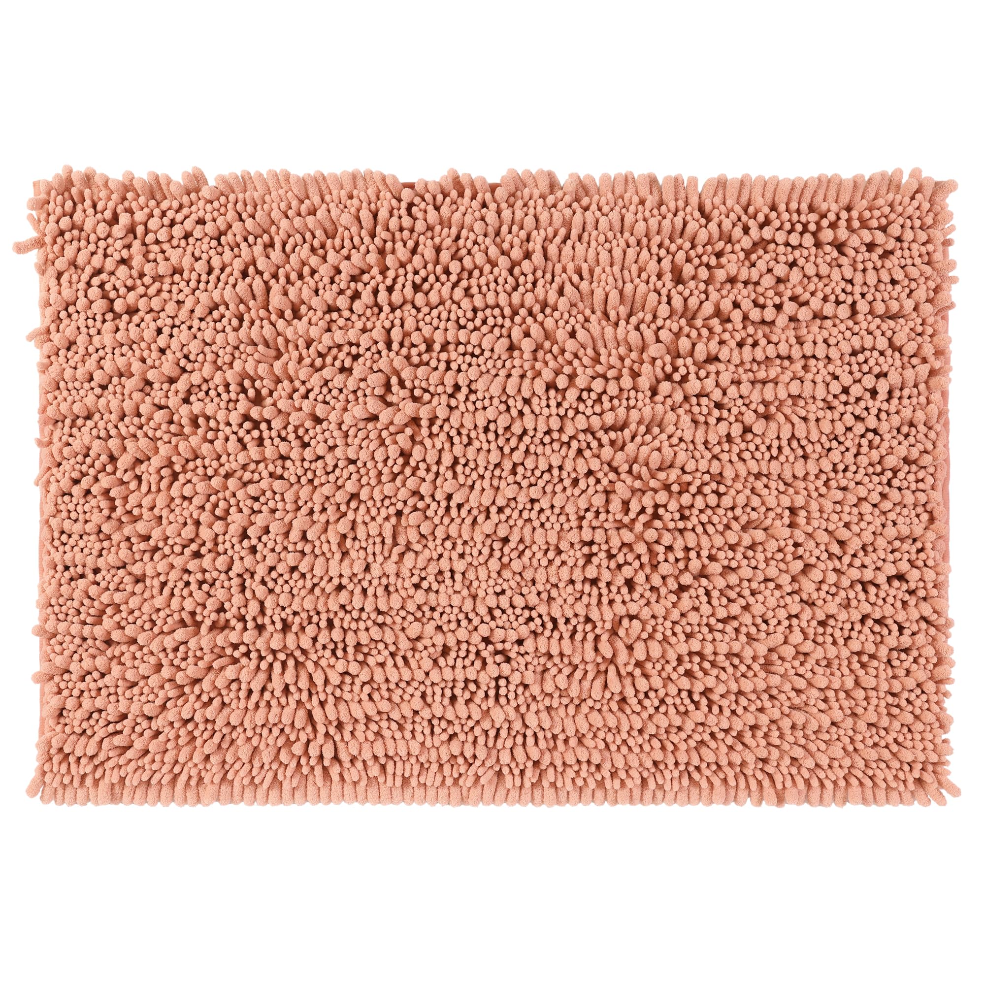 Tapis de bain chenille anti-glisse rose pour sol sec et doux