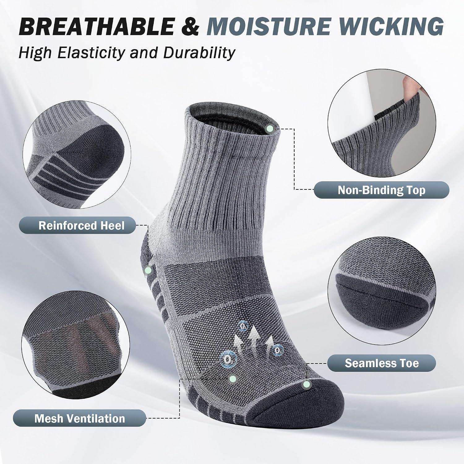 LUBOT ANTI-ODOR 2026 Bamboo Viscose + Cotton Ankle/Crew/Quarter Socks - Moisture-Wicking, Cushioned, Arch Support