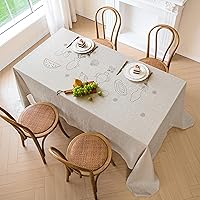 Vista 18 de Linen World - Mantel de lino con vainica, mantel de lino francés salvia de 120 x 60 pulgadas, mantel rectangular lavable para comedor, al aire