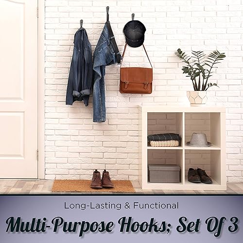 Vista 15 de Ganchos decorativos para pared – Gancho de pared para colgar abrigos, sombreros y bolsos, perchas para toallas para baño o cocina – Ganchos