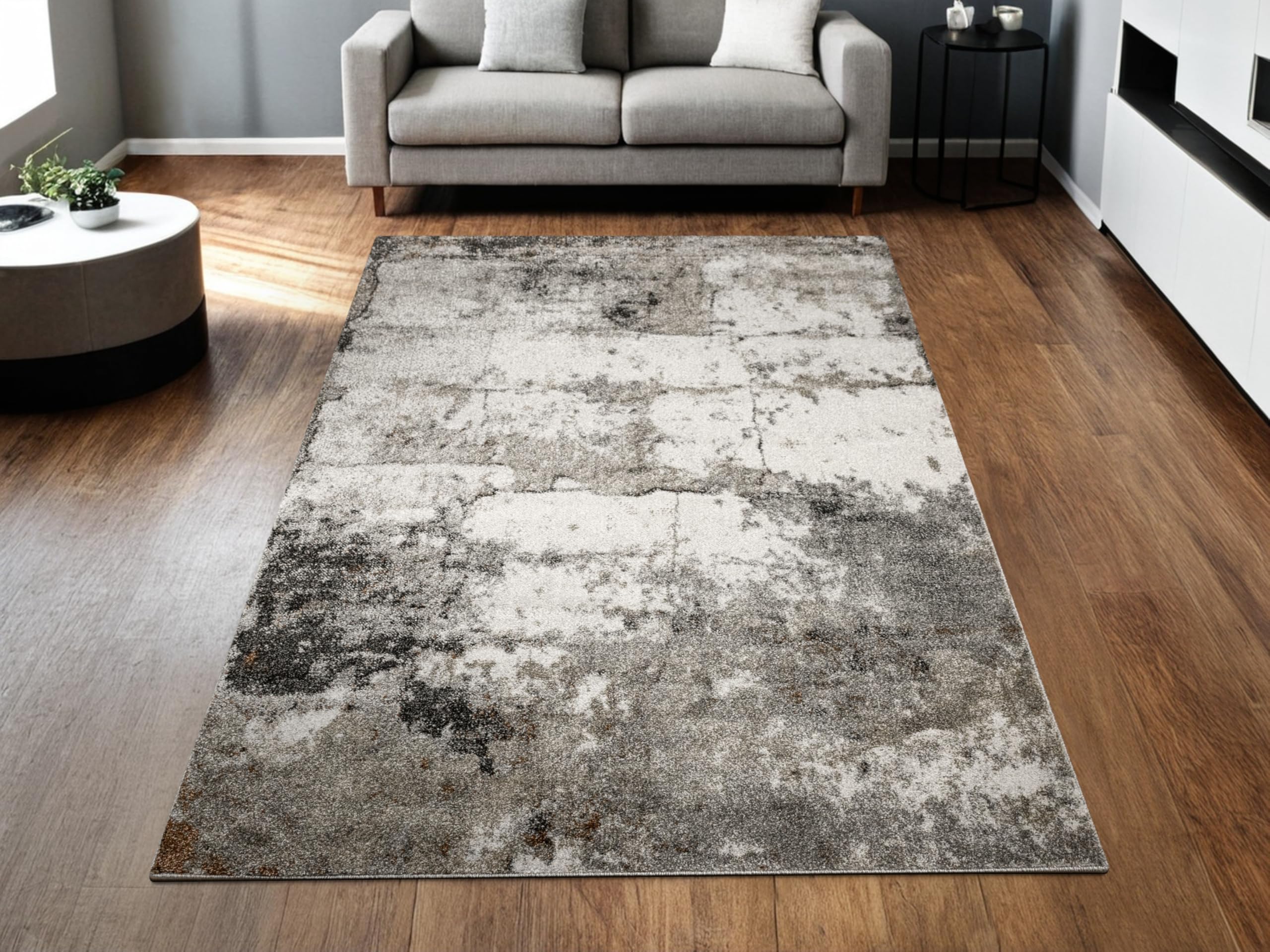 Ponte Moderne Teppiche Wohnzimmer Grau Beton 140x190 cm, Teppich Schlafzimmer, Tepich Waschbarer, Bedroom Carpets, Rug The Carpet Living Room, Area Rugs, Teppiche Gegend Rechteckig, dywan