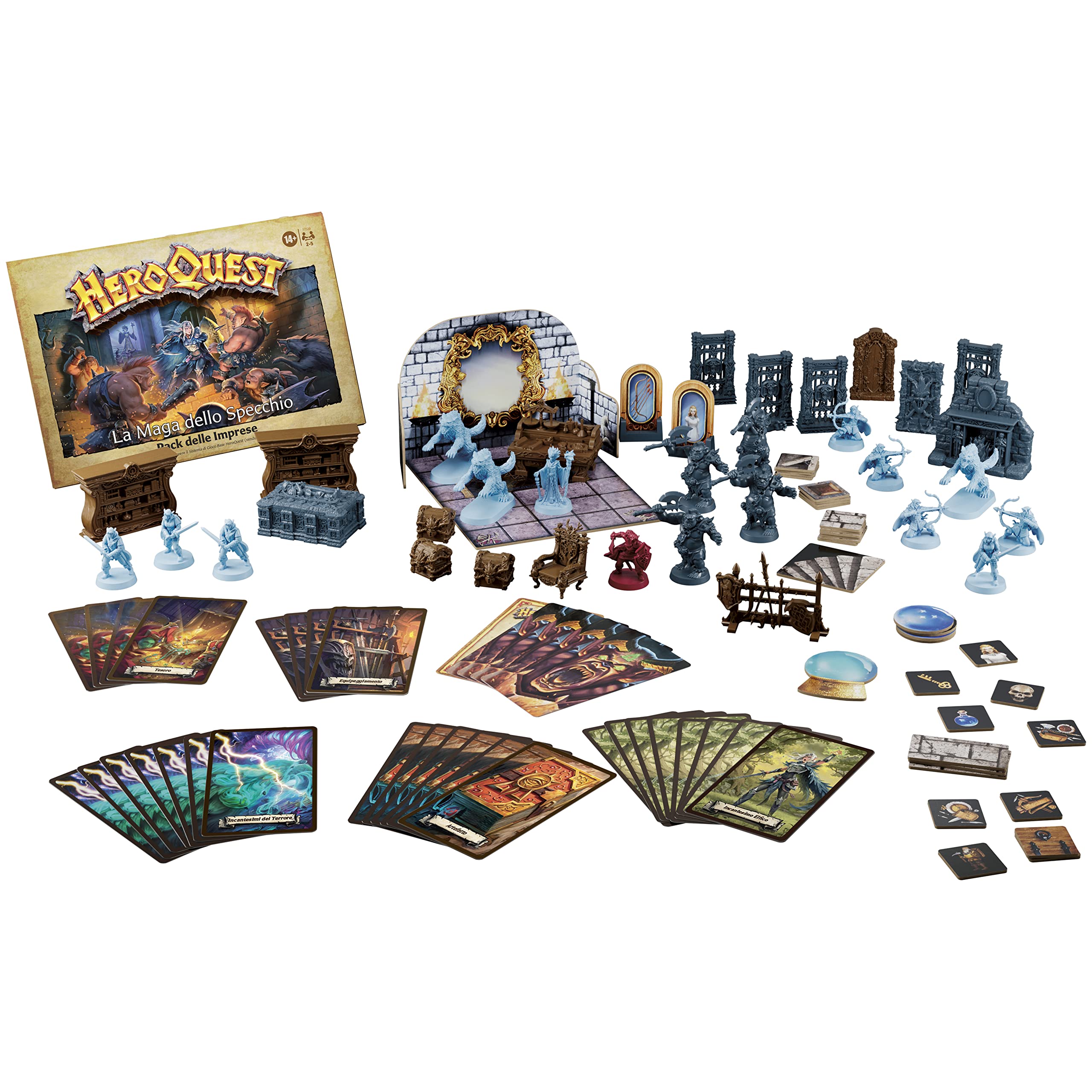 Avalon Hill, HeroQuest La Maga dello Specchio, Pack delle Imprese, Gioco di Avventura Fantasy in Stile Dungeon Crawler