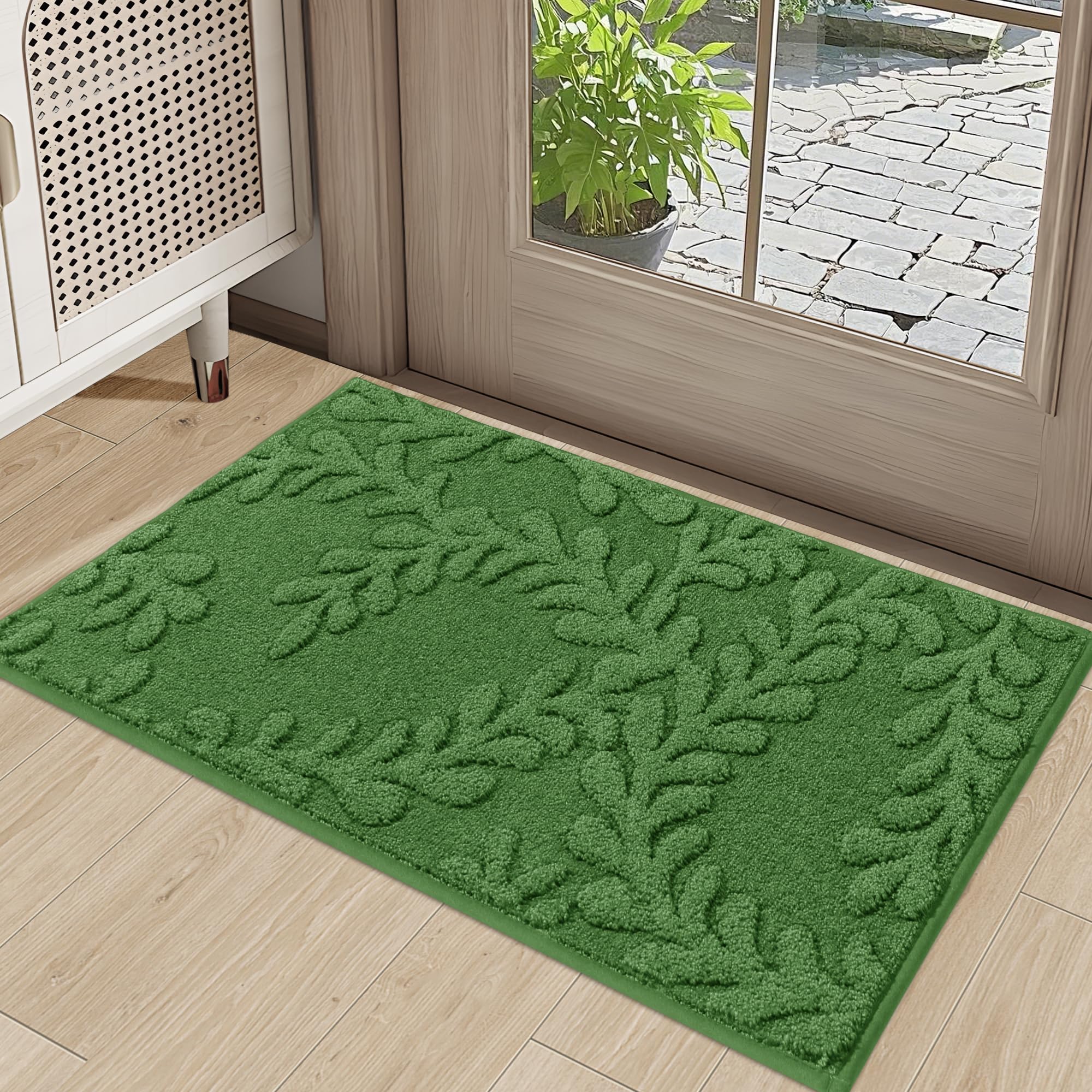 BEQHAUSE Door Mats 20”x32”, Non-Slip TPR Backing Entryway Doormat, Super Absorbent Welcome Mat for Front Door, Muddy Shoes & Paws, Washable Entry Rugs