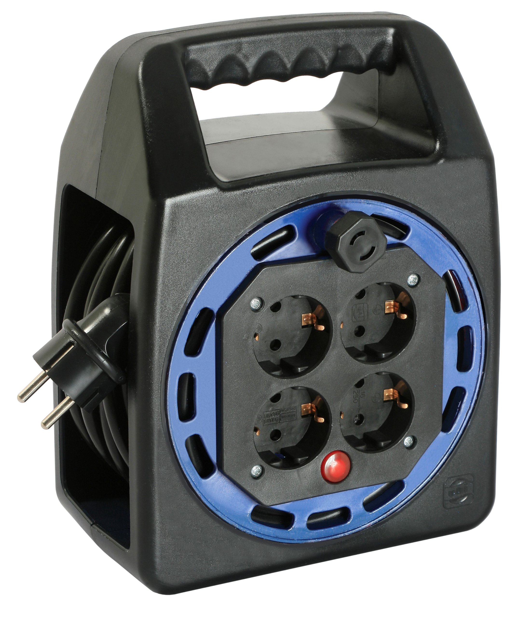 AS – Schwabe 16440 Plastic Compact Reel KBS Cable H05VV-F 3G1.5 IP20 Indoor Use – Black, 16415