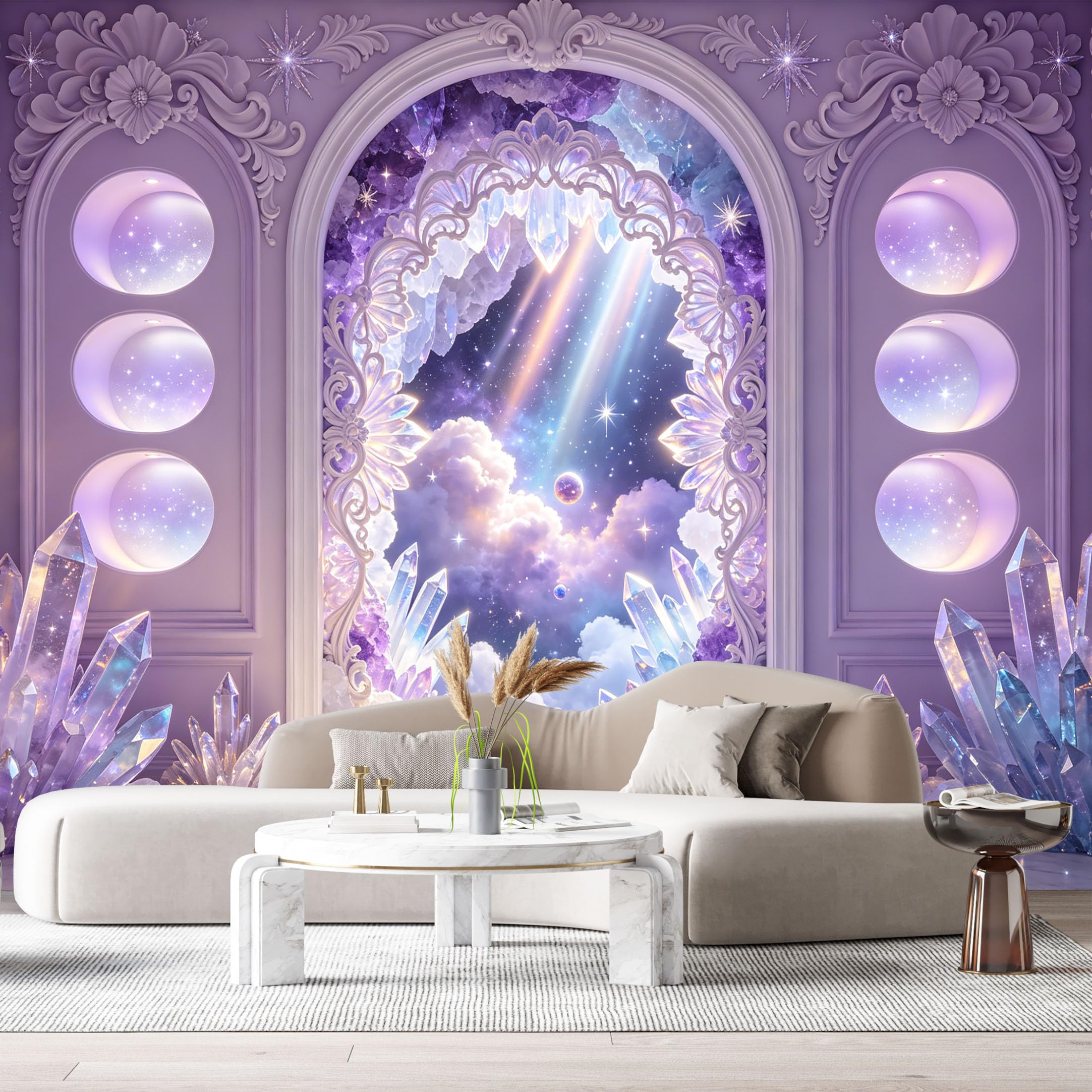 Custom Size Wall Murals Fantasy Cosmos Magical Chamber Oil Painting 3D Trompe L'Oeil SelfAdhesiveWall Fabric Removable Wallpaper Wall Decor for Living Room Bedroom Bathroom
