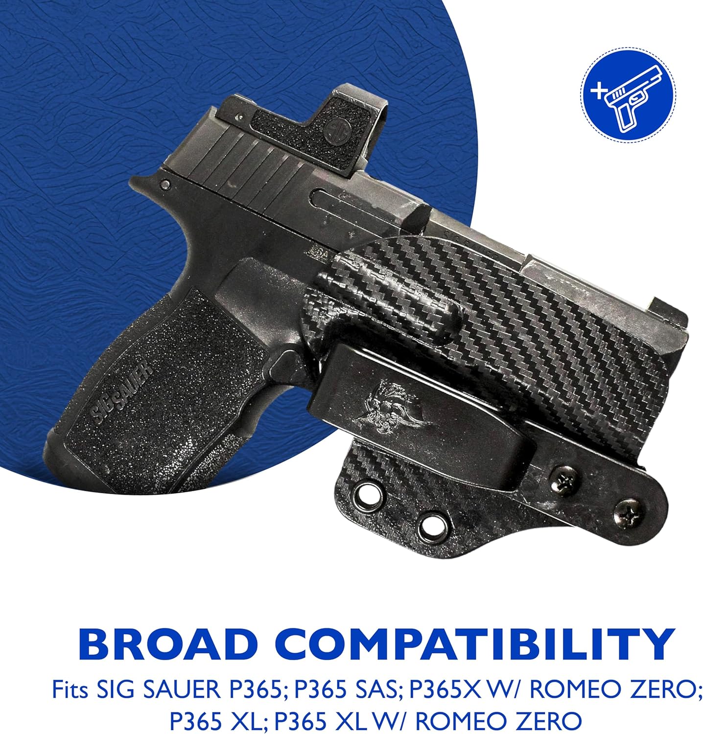 DeSantis Lifeguard Gun Holster - IWB Holster, P365 Holster, Kydex Holster IWB, Compatible with SIG Sauer P365, P365 SAS w/ Red Dot, P365 XL, P365 XL w/ Red Dot - Ambidextrous, Black