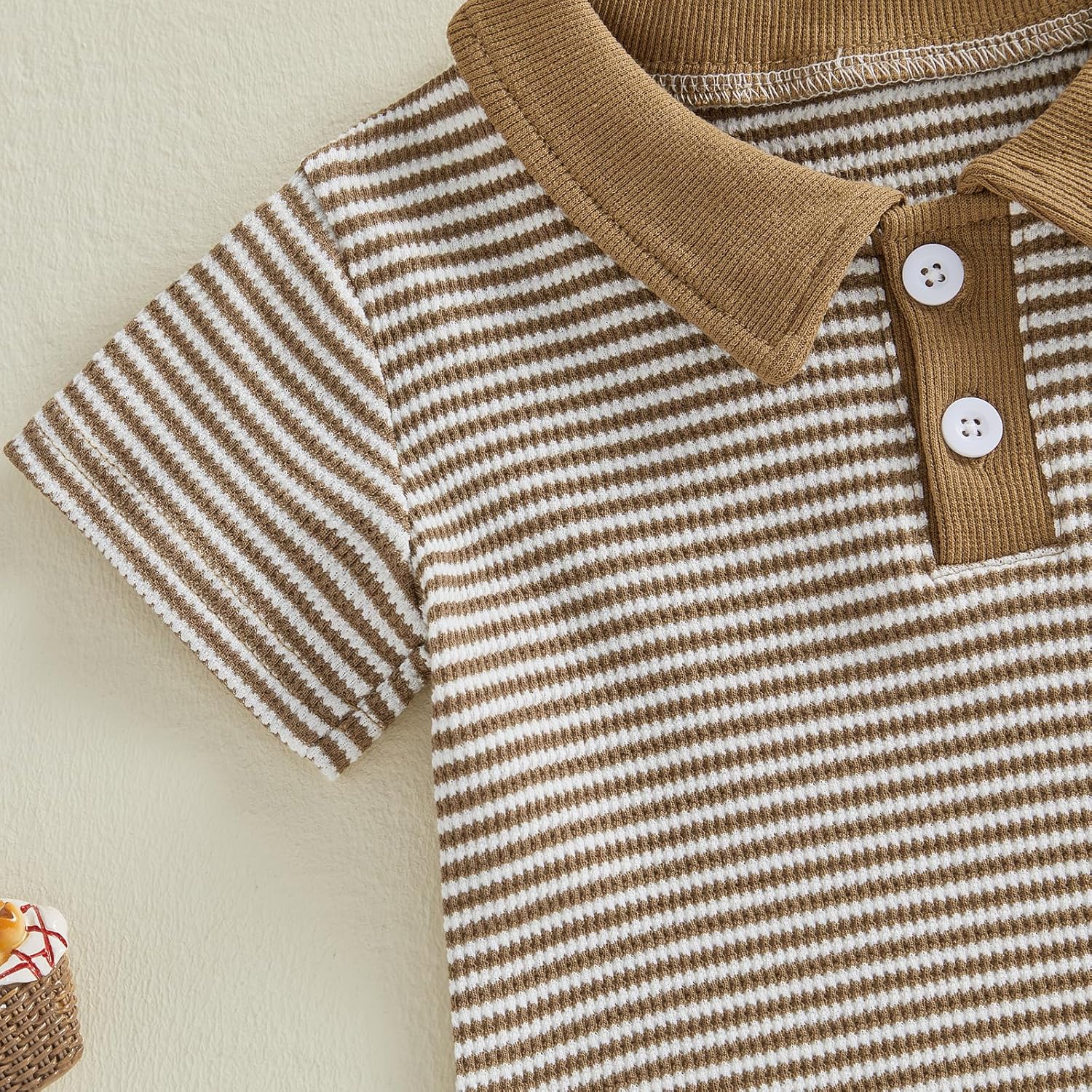 VISGOGO Baby Boy Summer Outfit Striped Short Sleeve T-shirt Toddler Boy Summer Clothes 6 12 18 Months 2 3 4 T Short Set - Image 5